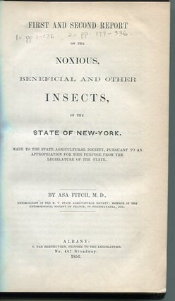 Item #13031 First And Second Report On The Noxious, Beneficial, and Other Insects of the State Of...