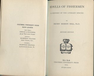Item #14098 Idylls of Fishermen: A History of the Literary Species. Henry Marion Hall