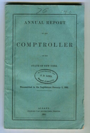 Item #16559 Annual Report Of The Comptroller Of The State Of New York; Transmitted To The...