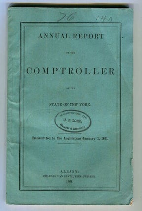 Item #16559 Annual Report Of The Comptroller Of The State Of New York; Transmitted To The...