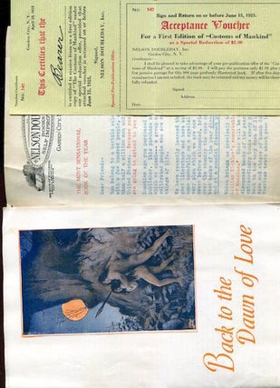 Item #17330 (Prospectus) Back To The Dawn Of Love; Prospectus For Lilian Eichler's, The...