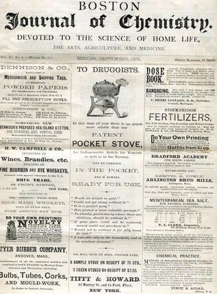 Item #17398 (Science) Boston Journal Of Chemistry; Devoted To The Science Of Home Life, The Arts,...