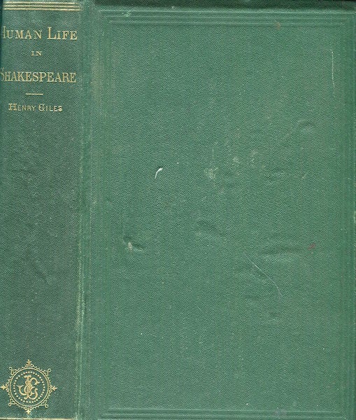 Item #17485 Human Life In Shakespeare. Henry Giles.