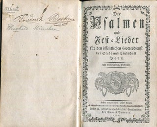 Item #17615 Die Psalmen und Fest-Lieder für den öffentlichen Gottesdienst der Stadt und...