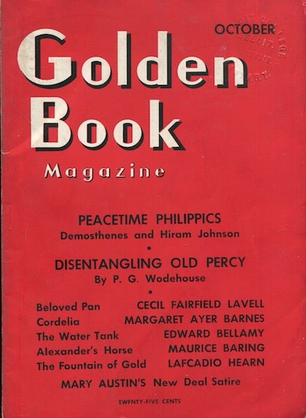 Item #18333 Disentangling Old Percy / Golden Book Magazine. P. G. Wodehouse.