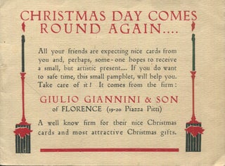Item #18394 Christmas Day Comes Round Again...; A Greetings Post Card Trade catalogue. Giulio...