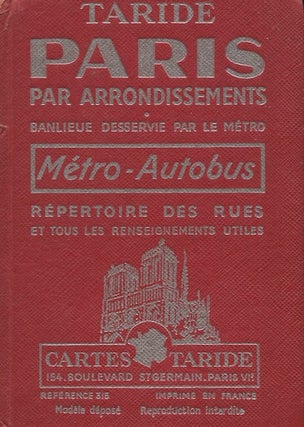 Item #18739 (Modele Depose) Plan - Guide De Paris (Removing Model, Map & Guide to Paris) Index To...